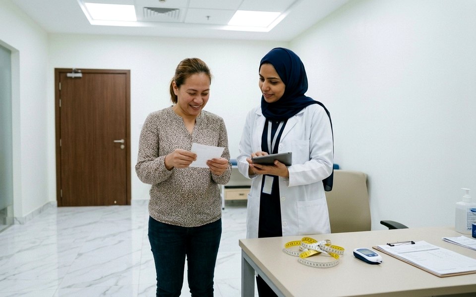 A diabetes check at Dar As Salama